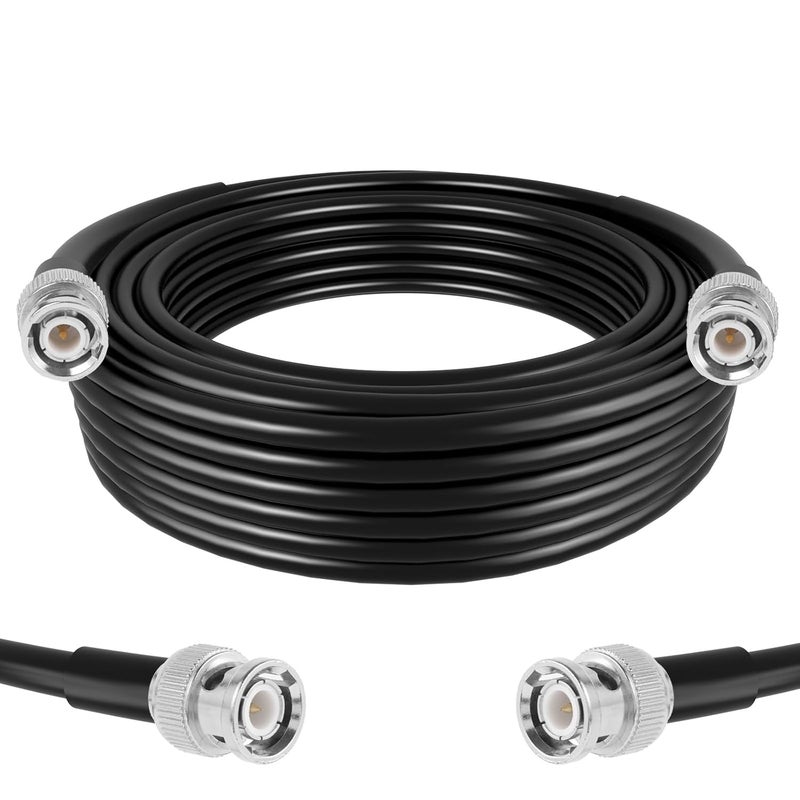exgoofit BNC Coax Cable 33ft (10m), RG58 Coaxial Cable 50 ohm with BNC Male Connector for Antenna Analyzer, CB Radio, Signal Generator - Image 1
